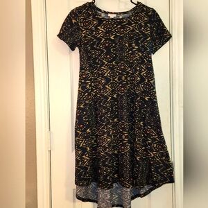 LULAROE Carly High Low Swing Dress Blue Triball Auburn Football Colors!